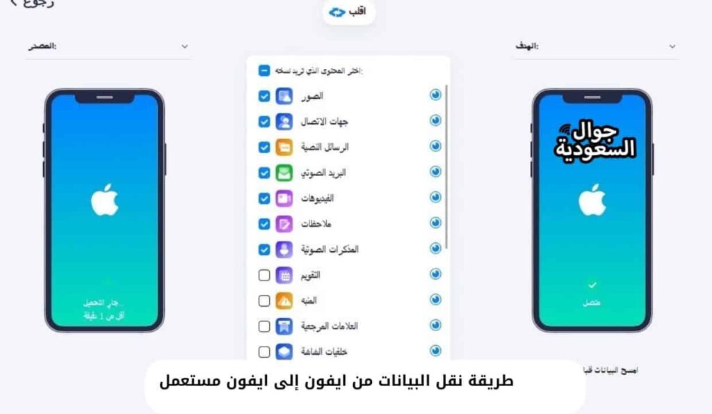 طريقة نقل البيانات من ايفون إلى ايفون مستعمل